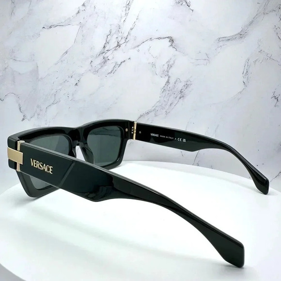 VERSACE Sunglasses Black Medusa Gold Logo Limited Edition Italy 100% Authentic - Picture 14 of 16